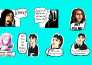 make illustrated stickers accompanied with a speech balloon